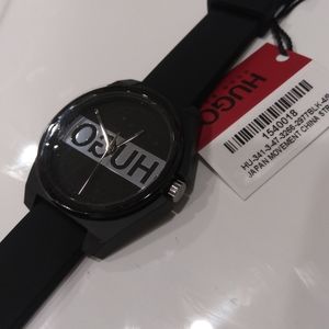 Hugo Boss #Play Black Silicone Silver Black Face